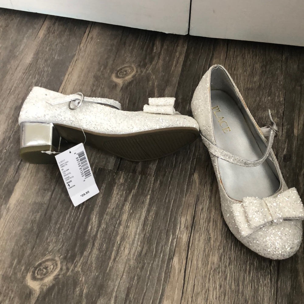 Children’s Place white Cinderella shoes